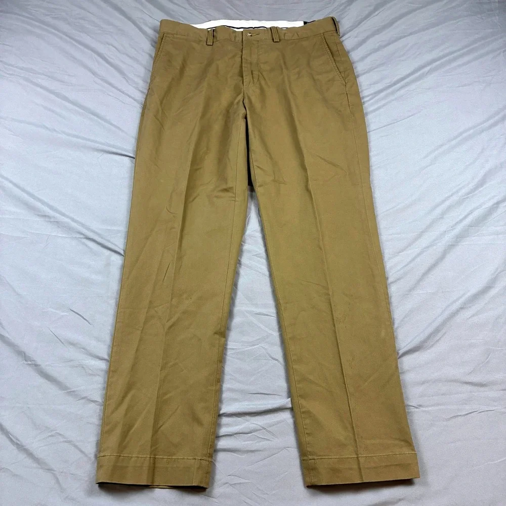 Polo Ralph Lauren Classic Fit Stretch Pants Khaki Tan Chino 35x31